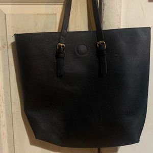 black leather bag